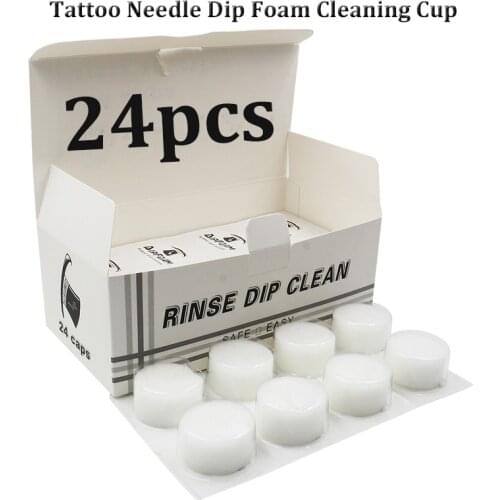 24pcs/box Disposable Sterilize Microblading Tattoo Needle Dip Foam Cleaning Cup Sponge Dip Foam for Tattoo Supplies Accesories