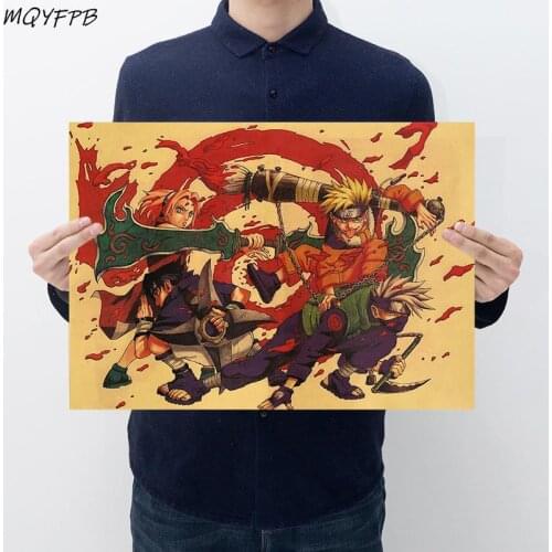 Japanese Animation Kraft Paper Poster Home Bedroom Wall Decoration Painting Core 50.5x35cm