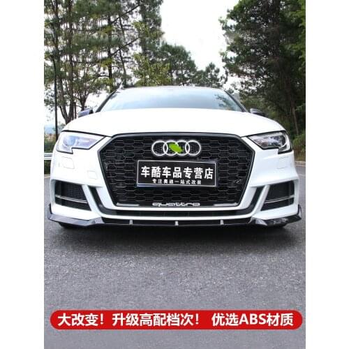 Suitable for 21 Audi A3l Shovel Modified Appearance Big Surround Rs3 Body Decoration Front Lip New Black Warrior Accessories Ext