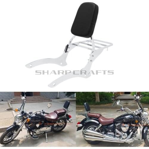 Passenger Rear Luggage Rack Support Holder Saddlebag Cargo Shelf Bracket Backrest Sissy Bar For Yamaha V-Star Drag Star XVS1100