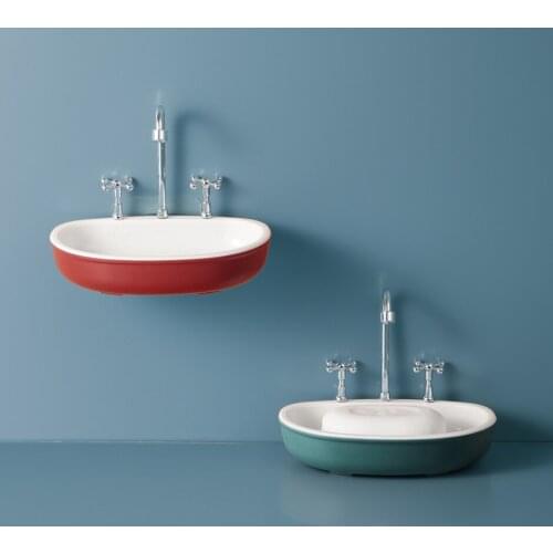 1Pcs Faucet Shape Draining Soap Dish Portable Bathroom Products Double Layer 3Colors Eco-friendly ABS Soap Box