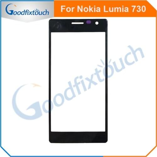 5PCS For Nokia Lumia 730 Touch Screen Sensor Front Glass Lens Panel High Quality Replacement Parts