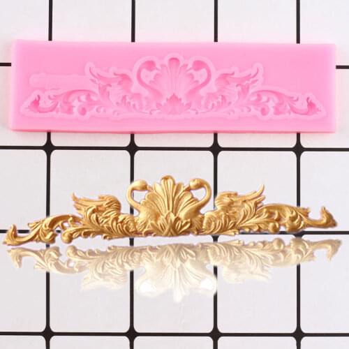 Swan Silicone Molds Relief Lace Border Fondant Cake Decorating Tools Cupcake Topper Decoration Mold Candy Clay Chocolate Moulds