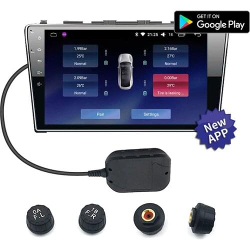 USB Tire Pressure Monitoring System TPMS2 External Sensor Low / High Temperature Alarm For Android Navigation