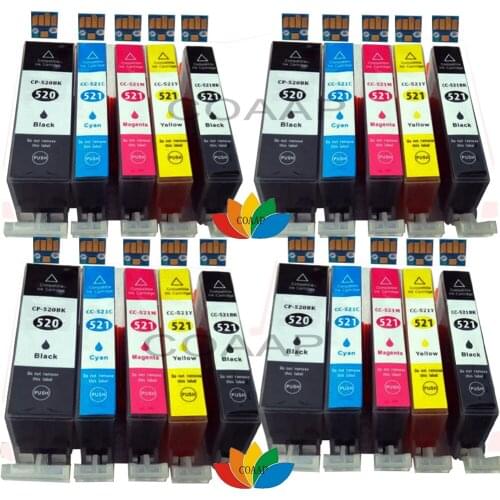 20pcs Compatible Canon 525 526 Ink Cartridge for Pixma iP4850 iP4950 iX6550 MG5150 MG6120 MG6150 MG6220 MG6250 MG8150 MG8250