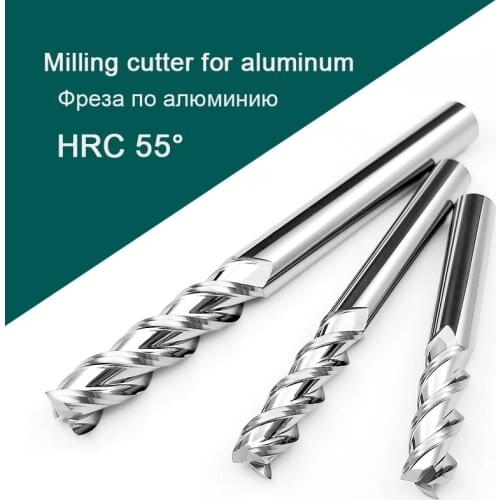 3 Flute Lengthen Milling Tools Carbide Milling Cutter Tungsten End Mill CNC HRC55 for Aluminum Acrylic Wood Copper 75 150 200mm