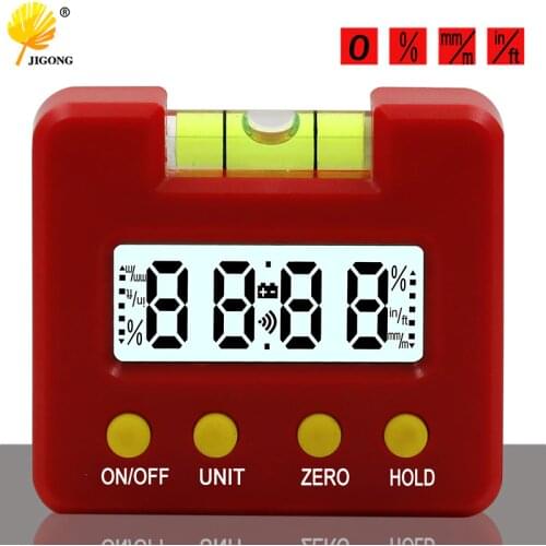 Red Bottom strong magnetic digital inclinometer tilt angle box level horizontal angle angle protractor