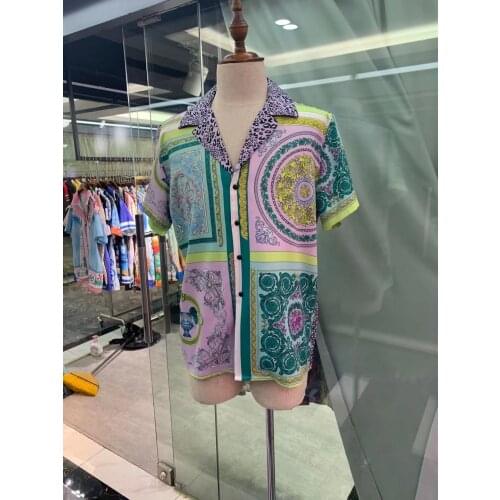 UK0892 Fashion Mens Shirts 2021 Runway Luxury famous Brand European Design party style Mens Clothing