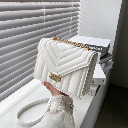 2021 Candy Color V-line Crossbody Bag for Women Fashion Main Female Shoulder Bag Female Handbags and Purses with Handle