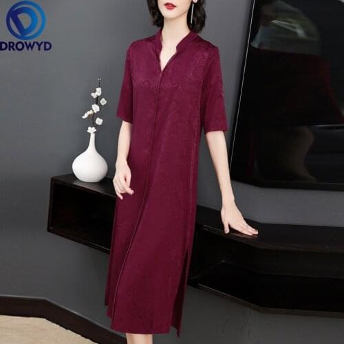 Summer Casual Green Print Half Sleeve Midi Sundress 2021 Vintage V-neck Loose Maxi Dresses Women Elegant Bodycon Party Vestidos