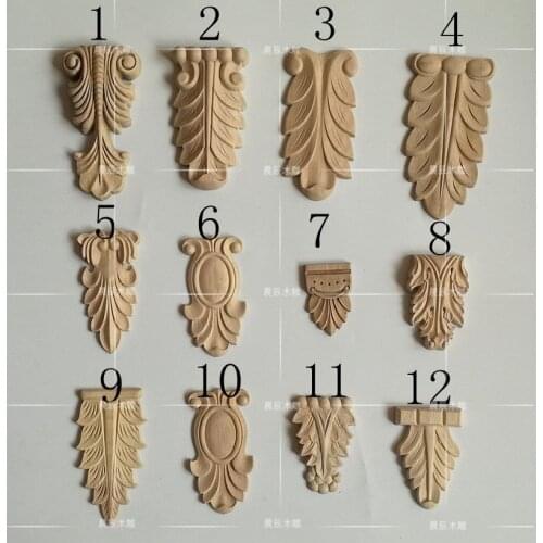 2pcs/lot,European long wooden carving door flower, furniture door decals(A738)