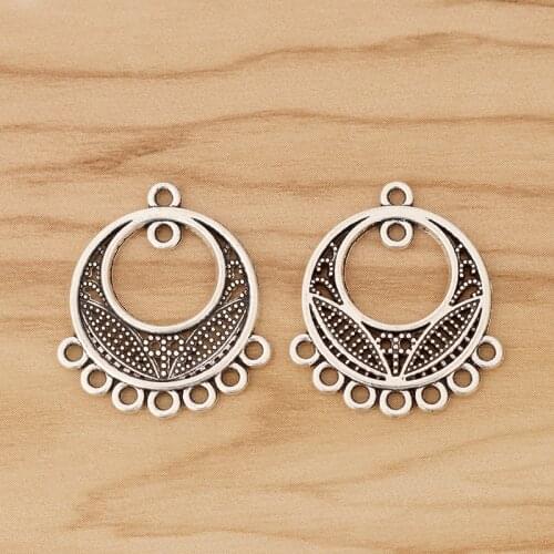 20 Pieces Tibetan Silver Chandelier Connector Charms Pendants 2 Sided for Earring Jewellery Making Accessories