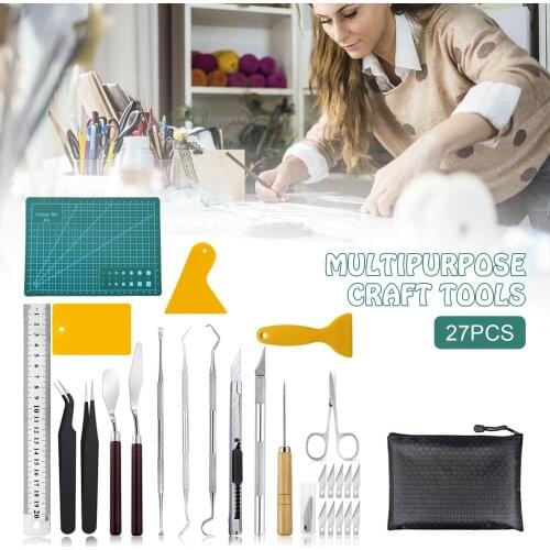 27Pcs/set Craft Vinyl Tools Set Vinyl Weeding Tools Kit For Cutting Basic Vinyl Tool Silhouettes Cameos Lettering DIY Accessory