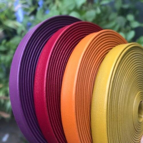 5M/Lot 5mm 7mm 10mm 16mm Handmade Material Maroon Orange Purple PU Faux Leather Ribbon Bias DIY Chocker Necklace Craft