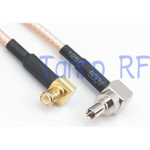6in CRC9 male to MCX male both right angle RF adapter connector 15CM Pigtail coaxial jumper cable RG316 extension cord