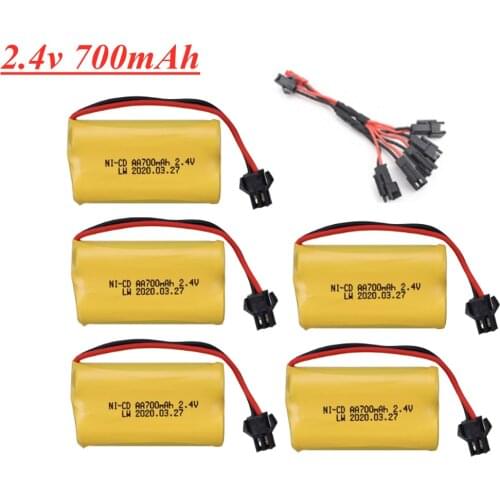 2.4v 700mAh NiCD Battery For Rc toys Car Boat Gun Tanks Trains Robot Parts AA Ni-CD 2.4v Rechargeable Battery Pack 1pcs to 5pcs