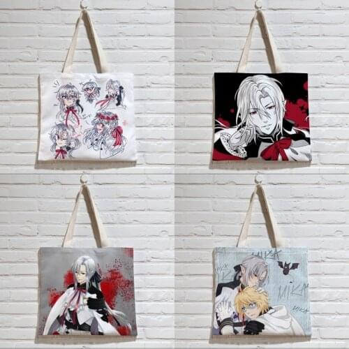Anime Cartoon Seraph of the end Canvas Shoulder Bag Women Girl Daily Outdoor Shopping Bag Handbag Christmas Gift 1pcs