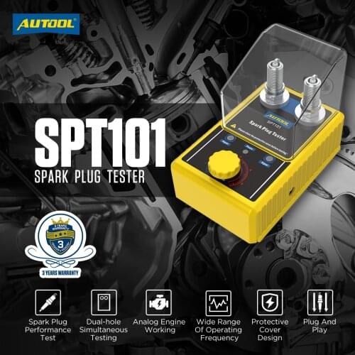 AUTOOL SPT101 Automotive Spark Plug Tester Ignition Testers Car Diagnostic Tool Double Hole Analyzer 220V 110V