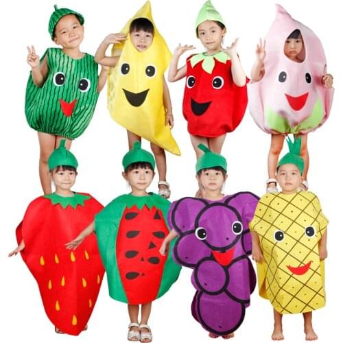 Free shipping fruits and vegetables children clothes cosplay masquerade performances costumes performing props party activities