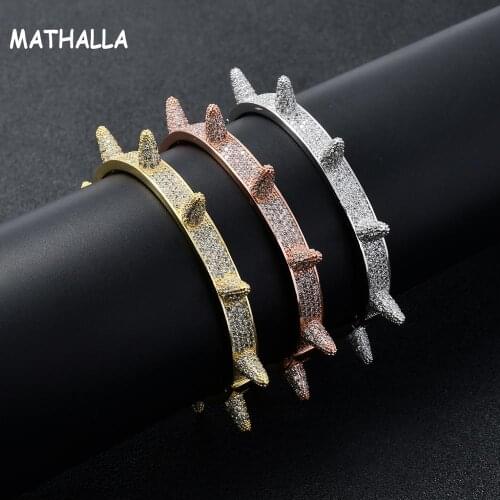 Hot Style Hip-hop Zircon Rivet Punk Heavy Metal Bracelet Hiphop Popular Logo Personality Bracelet Accessories