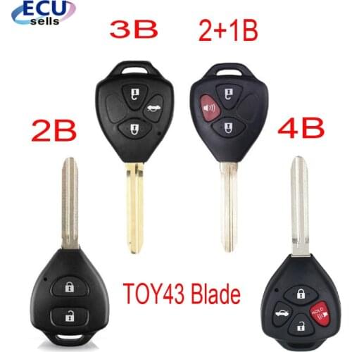 2 / 3 / 2+1 / 4 Buttons Car Remote key shell Fob For Toyota Camry Corolla Avalon Venza 2007 2008 2009 2010 2011 2012 key Case