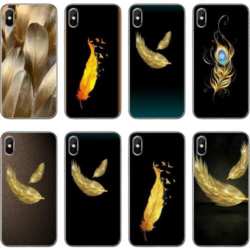 Black gold feather wings Soft Cover Case For Samsung Galaxy M30 A70 A60 A50 A40 A30 A10 A9 A8 A6 J8 J4 J6 Prime Plus 2018
