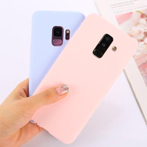 TPU Candy Case For Samsung Galaxy A6 A8 2018 J4 J6 Plus J8 A9 2018 S7 S8 S9 S10 Plus Note 8 9 Matte Soft Cover Case