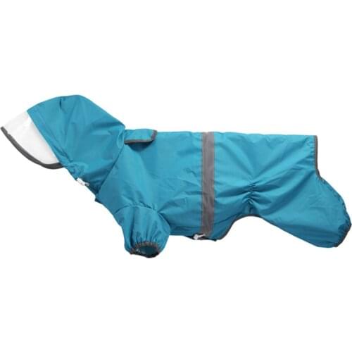 Pet Dog Raincoat for Corgi Dachshund Waterproof Dog Rain Jacket Light Weight Breathable 4 Feet Hooded Pet Rain Poncho Adjustable