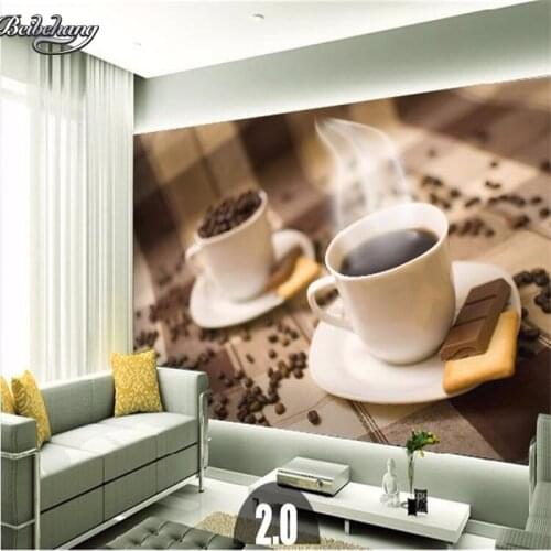 Beibehang Custom 3D Photo Wallpaper Modern Painting 3D Living Room Leisure Cafe Frame Coffee Cup Wallpaper papel de parede