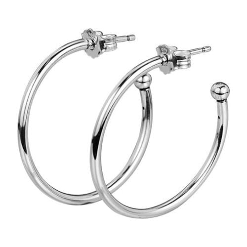 Smooth Round Hoop Earrings for Women Original 925 Sterling Silver Earrings Women Jewelry Fashion Girls Circle Earrings Party