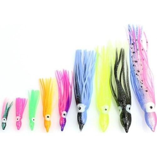 10 Pcs Artificial Bait Octopus Lure Multi-color Artificial Fishing Supplies Luminous Swim Bait for Outdoor