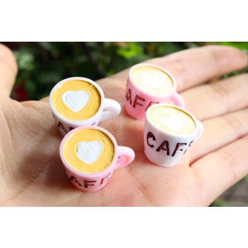 20pcs/lot flat back resin cabochons accessories DIY resin coffee cup mix colors