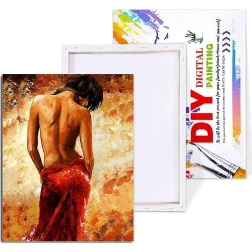 Girl DIY Oil Painting By Numbers Kit Beautiful Woman With Frame Back Handmade On Pictures By Numbers Portrait Home Decor Artwork
