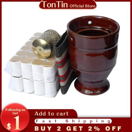 New massage china ceramic tool household scraping cup with 48pcs high quality moxa stick