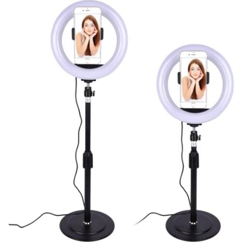 8 inch LED Video Fill Ring Light with Table Tripod Stand Phone Holder Selfie Ringlight for Youtube Makeup Video Live Tik Tok