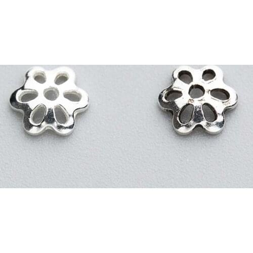 10pcs/lot 100% 925 Sterling Silver Bead Caps 5mm Handmade Decoration Receptacle Fringe End Caps DIY Jewelry Making Findings