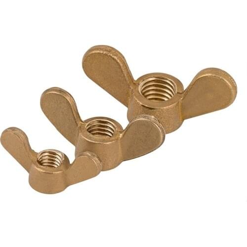 2/5/10PCS M3 M4 M5 M6 M8 M10 M12 M16 M20 Brass Wing Nuts Butterfly Nuts Brass Hand Knurled Nuts Hardware
