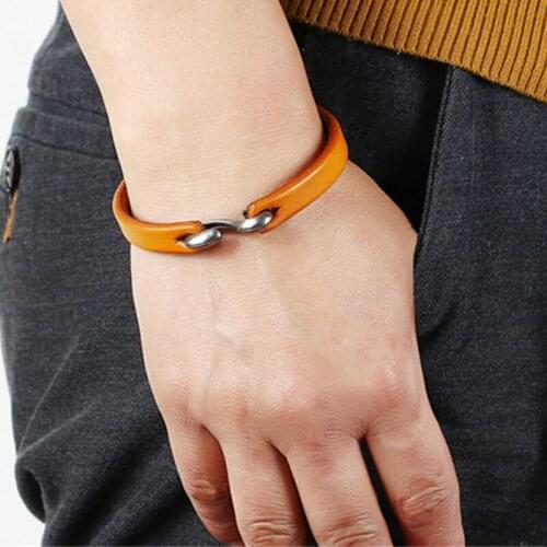 CIBOCIBO Bracelet Men Leather Wristband Retro Bracelet Men Accessories Punk Bracelet Men Brand Designer Simple Gift For Men
