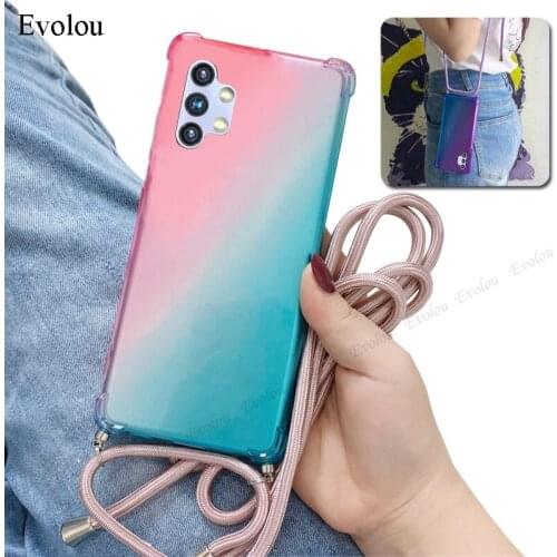 Soft Silicone Anti-fall Case For OPPO Reno 6 Pro Plus Cases Strap Cord Chain Necklace Lanyard Cover For OPPO 5F 5 Lite 5 Pro 5Z