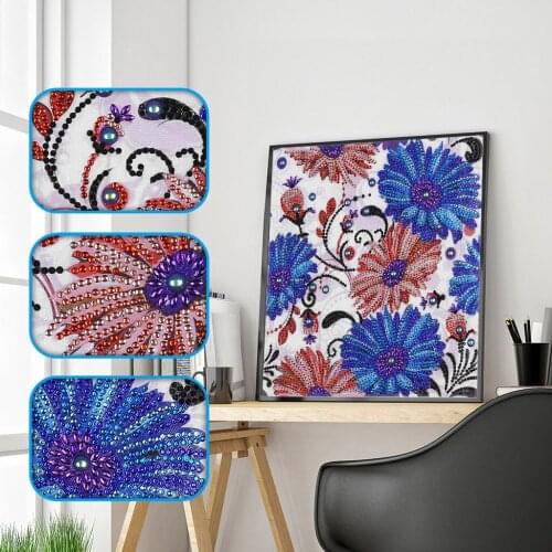 Newest Diamond Embroidery Flower Special Shaped Diamond Painting DIY 5D Partial Drill Cross Stitch Bohemian Diamond Mosaic
