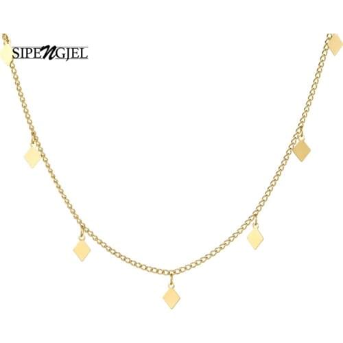 New Fashion Round Heart Pendant Necklace Gold And Silver Color Link Chain Necklace For Women Fashion Korean Jewelry