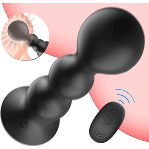 The New Wireless Remote Control Male Prostate Massager Inflatable Anal Plug Vibrating Butt Plug Anal Expansion Vibrator Sex Toys