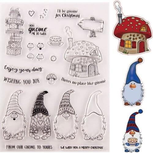 Santa Gnome Seal Stamp with Cutting Dies Stencil Set DIY Scrapbooking Embossing