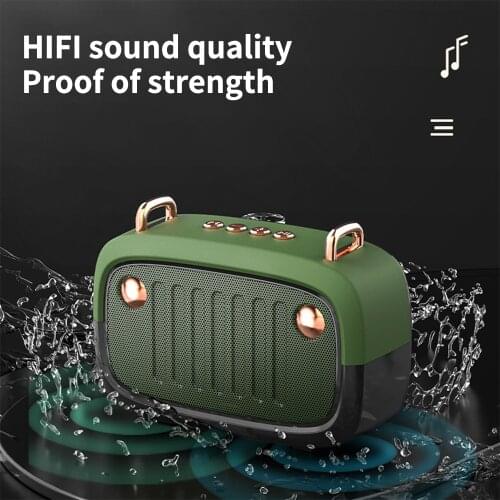 Mini Portable Speaker Wireless Bluetooth Soundbar with Stereo Audio Water Resistant USB Rechargeable Soundbox for Outdoor Indoor