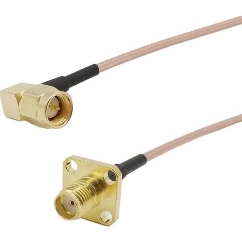 SMA Male Right Angle to SMA Female Panel Mount Assembly Pigtail Extension RG316 Copper Conductor for Wireless Antenna 3-15M
