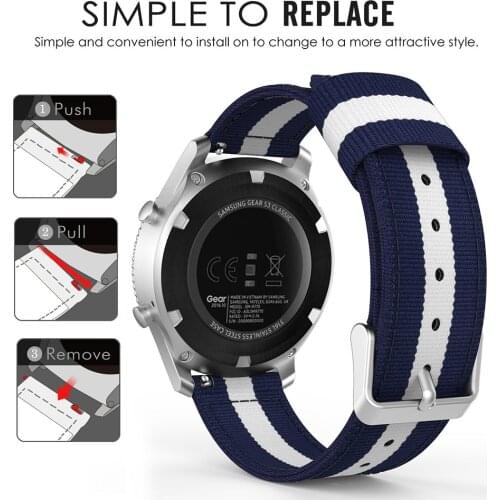 For Samsung Gear S3 Classic/ Frontier Watchband 22mm Watch Band for Xiaomi Huami Amazfit 2/2S Stratos Strap Replacement Bracelet