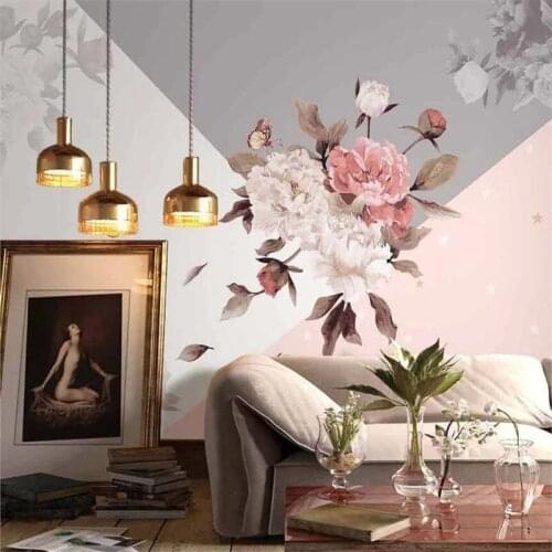 Hand-painted Flower Photo Wall Paper Pastoral Floral Wallpapers for Living Room Bedroom Decor Wallpaper Papel De Parede 3d
