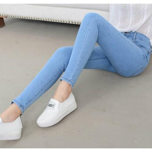 High waist plus size stretch cotton new spring and autumn office lady female women girls brand pencil pants jeans clothes