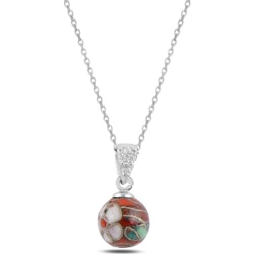 Silverlina Silver Dangle Ball Necklace