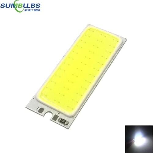 50x20mm Rectangle COB LED Light Bulb 2W 12V COB Chip Board Cool White 6500K Lighting Source for House Working Auto Car Lamps DIY